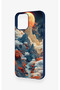 iPhone 12 Pro Max Compatible Red Moon Pattern Silicone Case - 4