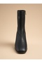 Women's Square Toe Stretch Boots, 6.5 cm Thick Heel, Zippered Ankle Boots - 3