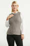 Woolen Round Neck Knit Sweater - Brown - 3