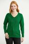 V-Neck Motif Knitwear Sweater - Green - 2