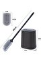 Toilet Brush and Holder Set, Silicone Toilet Bowl Cleaner Brush Wall Mounted, Toilet Scrubber Brushes with Flexible Silicon Bristles and Ventilation Slots Base for Bathroom Cleaning (Black) - 7
