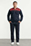 Piping Detailed Pocketed Tracksuit Set - Navy Blue