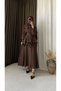 Cape and Layered Skirt Set - 1407 - Bitter Brown - 3