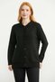 Shirt Collar Buttoned Wool Knitwear Cardigan - Black - 2