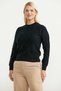 Crew Neck Motif Knit Sweater - Black - 2
