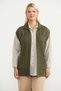 Turn-Down Collar Knitted Vest with Pockets - Khaki - 2
