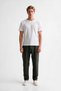 Men's Jogger Striped Trousers with Zipper and Button Back Pockets Regular Fit - 5