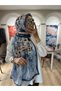 Florenza Cotton Textured Floral Patterned Soft Shawl – Indigo