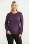 Mixed Motif Detailed Wool Knit Sweater - Purple - 2
