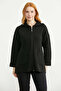 Hooded Comfortable Wool Knitwear Jacket - Black - 2