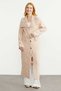 Beli Belted Long Knit Cardigan - Beige - 2