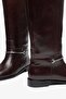 Women's Burgundy Buckle Riding Boots – Below the Knee Flat Sole Long Boots - 4