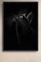 Nighttime Black Background Cat Silhouette Framed Painting Cat Poster Modern Wall Decor Kedi50 - 2