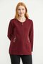 Embroidery Detailed Wool Knitwear Jacket - Burgundy - 4