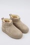 Children's Beige Fur-Lined Suede Look Snow Boots Thick Soled Short Mini Winter Boots - 3