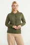 Round Neck Knitwear Cardigan with Pockets - Green - 3