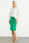 Elastic Waist Knee Length Knitwear Skirt - Green - 4