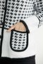 Houndstooth Patterned Knitwear Jacket with Pockets - Bone Color - 4