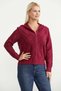 Hooded Zippered Knitwear Cardigan - Burgundy - 2