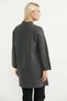 Embroidery Detailed Woolen Long Knitwear Cardigan - Dark Gray - Black - 6