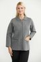 Pocketed Shirt Collar Zippered Knitwear Cardigan - Gray - 2