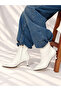 Vienna White Leather Pointed Toe 5 cm Thin Heel Women's Boots Botti̇e - 2