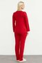 Piping Detailed Buttoned Pajama Set - Red - 6