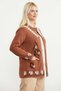 Thick Wool Knitwear Jacket with Pockets - Tan - 5