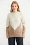 Round Neck Color Gradient Knitwear Sweater - Beige
