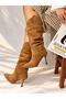 Di̇ana Taba Dana Suede 7 cm Heel Pull-On Boots