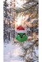 3D Printed Grinch Design Christmas Tree Ornament Set - Fun Pine Tree Decor with Christmas Hat and Black Detailing (2 Pieces) - 3