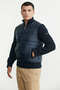 Quilted Combination Pocket Knitwear Coat - Navy Blue - 3