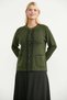 Motif Detailed Wool Knitwear Jacket - Green - 3
