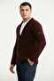 Shawl Collar Pocketed Knitwear Jacket - Burgundy - 3
