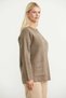 Wool Thick Embroidered Knitwear Jacket - Milk Coffee - 5
