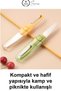 Double-Sided Fruit Vegetable Knife Peeler Stainless Steel Kitchen Utensil with Sheath Cucumber Lemon Slicer Peeling Tool Portable Practical Ergonomic Salad Preparation Tool for Camping Picnic Travel - 6