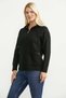 Hooded Wool Knit Cardigan with Pocket Detail - Black - 4