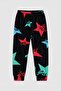 Boys' Soft Velvet Textured Black Pajama Bottoms