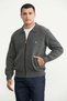 Shirt Collar Zippered Wool Knitwear Coat - Dark Gray - Black - 4