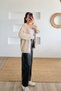 Beige Button Detailed Cardigan - 3