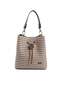 Coffee Yellow - Brown Plaid Line Square Women's Crossbody Bag Sp967 - 2