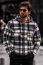 Men's Zippered Hooded Lumberjack Blue Shirt