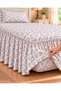 Vintage Leaf Breeze – White Patterned Elastic Sheet Set with Ruffled Skirt (Fits Beds up to 30 cm) - 3