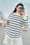 Crew Neck Striped Knitwear Blouse 7K135 - 2