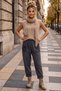 Italian Anthracite Embroidered Pocket Elastic Waist Shalwar Leg Casual Knitted Trousers 98 68 - 7