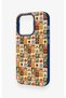 iPhone 14 Pro Compatible Autumn Themed Patchwork Patterned Silicone Case - 4