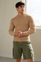 Men's Crew Neck Casual Camel Sweater - 2