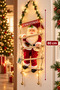 Led Lighted Ladder Santa Claus Hanging Decoration 80 cm Christmas Showcase Door Ornament - 2
