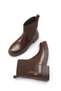 Brown Patent Leather Women's Boots with Elastic Chelsea Stitched Sole - 2