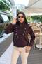 Scuba Fabric Chinese Button Zipper Jacket Brown - 5